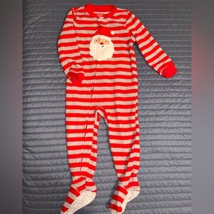 Carter's Red and White Striped Santa Footie